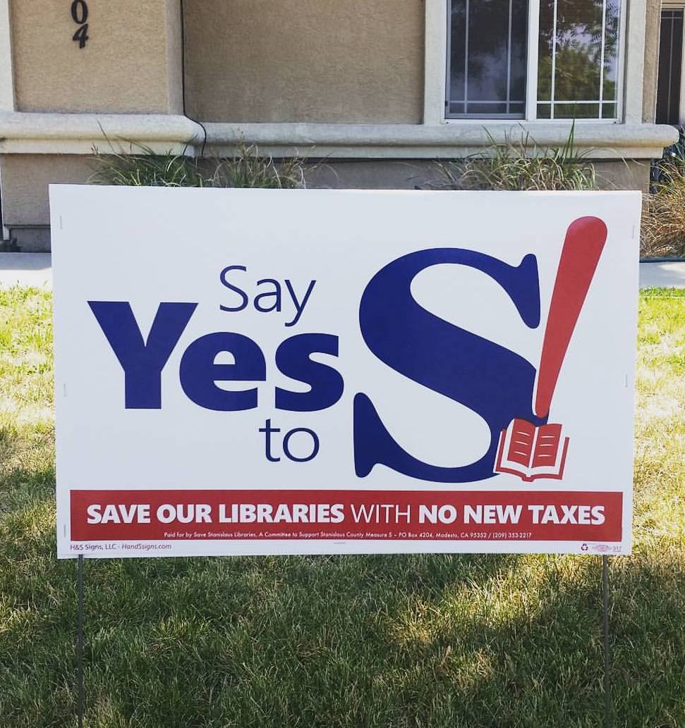 Say Yes to S yard sign
